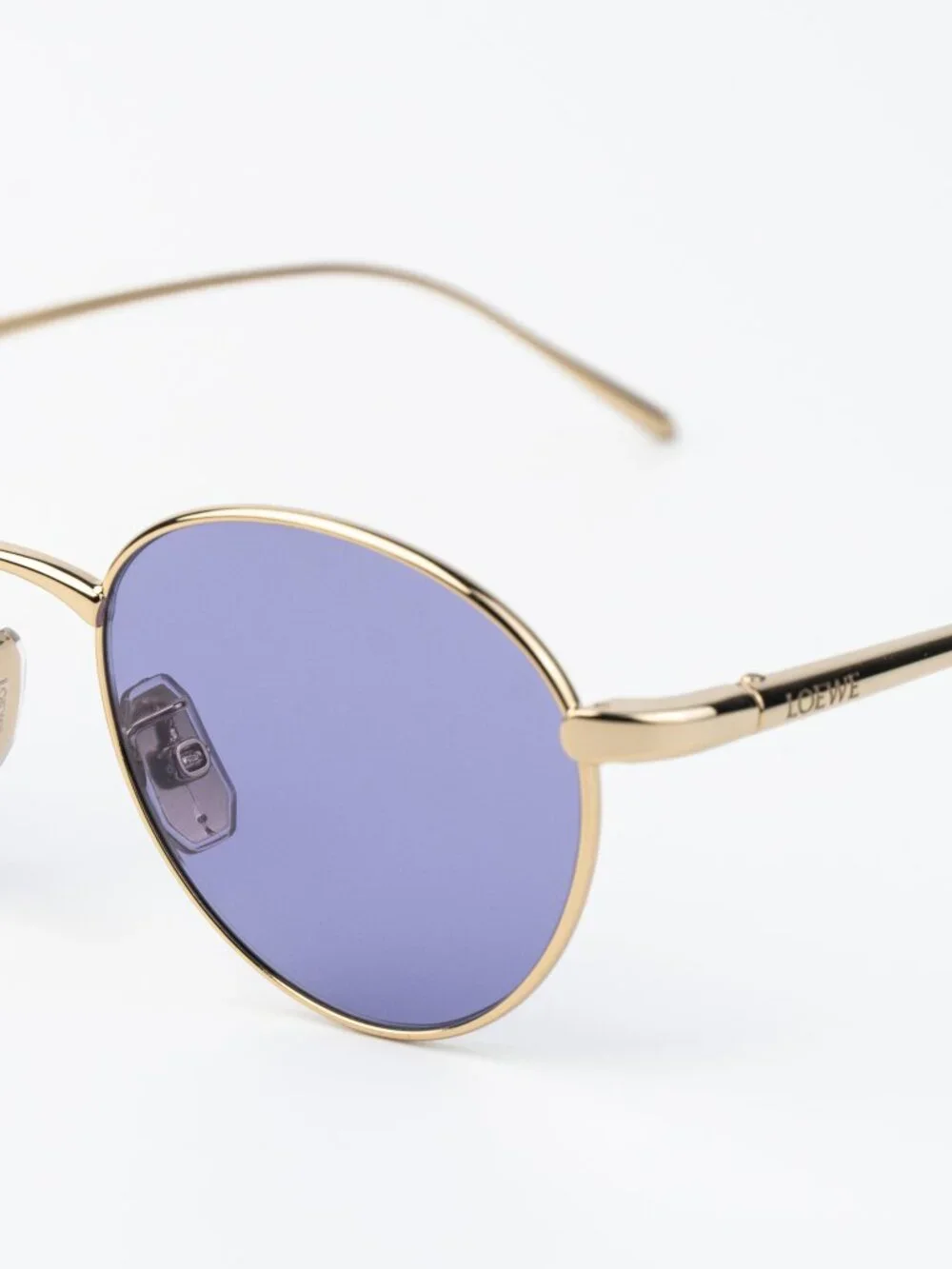 Loewe Men Sunglasses Gold Violet Round LW40152U 32Y NEW AUTHENTIC